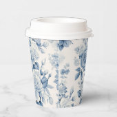 ロマンチックなシックアンティークダスティブルーバラ 紙コップ (右)