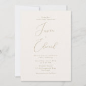 ロマンチックなシャンパンとゴールドの結婚式招待状 招待状 (正面)