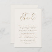 ロマンチックなシャンパンと金ゴールド結婚の詳細 エンクロージャーカード (正面/裏面)