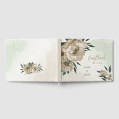 ロマンチックなシャンパンの花の緑結婚の緑 ゲストブック (全面)