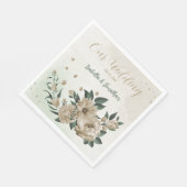 ロマンチックなシャンパンの花の緑結婚の緑 スタンダードランチョンナプキン (角)