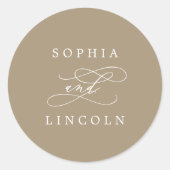 ロマンチックなシャンパン金ゴールドカラー封筒用シール ラウンドシール (正面)