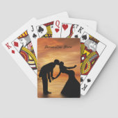 ロマンチックなシルエットのカップルがパーソナキスをするライズ トランプ (裏面)