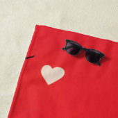 ロマンチックなシルエットカップル街並みハート ビーチタオル (インサイチュ)