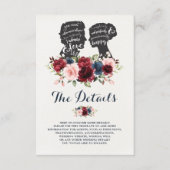 ロマンチックなシルエット海軍マルーンフローラ詳細 エンクロージャーカード (正面)