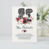 ロマンチックなシルエット海軍マルーンフローラ詳細 エンクロージャーカード (スタンド正面)