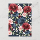 ロマンチックなシルエット海軍マルーンフローラ詳細 エンクロージャーカード (裏面)