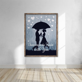 ロマンチックなシルエット踊りイン・ザ・レイン ポスター