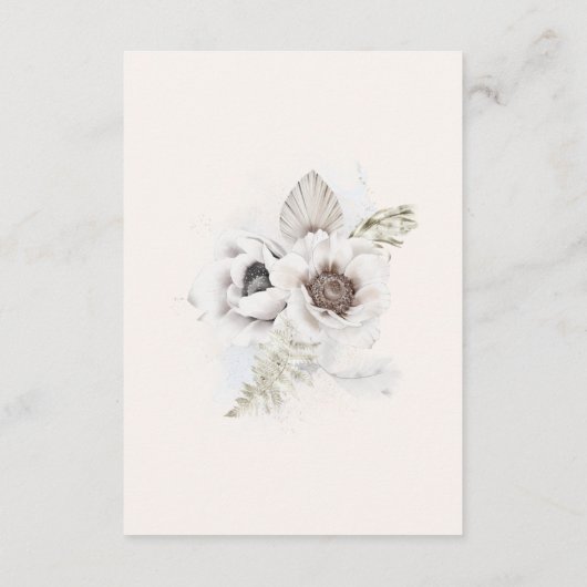 ロマンチックなシルバーの花のウェディング詳細封筒 エンクロージャーカード (裏面)