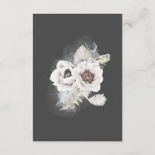 ロマンチックなシルバーの花の結婚式の詳細 エンクロージャーカード (裏面)