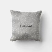 ロマンチックなシルバーの輝き クッション (正面)