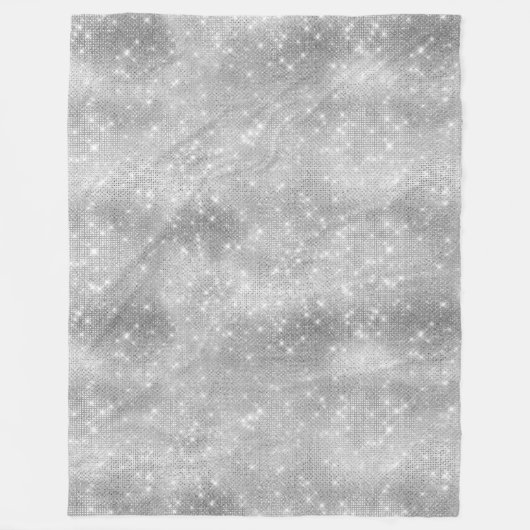 ロマンチックなシルバーの輝き フリースブランケット (正面)