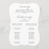 ロマンチックなシルバーカリグラフィー結婚式 プログラム (裏面)