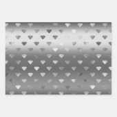 ロマンチックなシルバーフローラレース ラッピングペーパーシート (正面3)