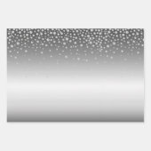 ロマンチックなシルバーフローラレース ラッピングペーパーシート (正面2)