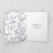 ロマンチックなシルバーホワイト結婚フローラ カード (内部)