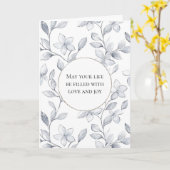 ロマンチックなシルバーホワイト結婚フローラ カード (黄色い花)