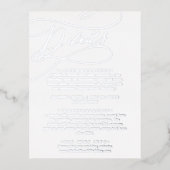 ロマンチックなシルバー結婚フォイルの詳細カード 箔招待状ポストカード (正面)