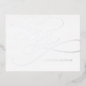 ロマンチックなシルバー結婚フォイルの食事オプションRSVP 箔招待状ポストカード (正面)