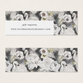 ロマンチックなシルバー結婚フローラカード (正面&裏面)