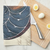 ロマンチックなシーシェル キッチンタオル (四つ折り)