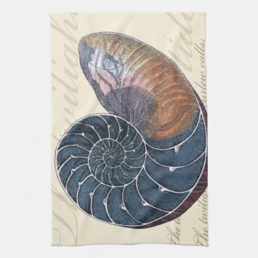 ロマンチックなシーシェル キッチンタオル (縦)