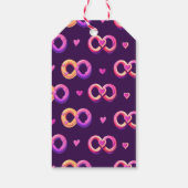 ロマンチックなシームレスなパターンとハート結婚と ギフトタグ (裏面)