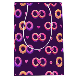 ロマンチックなシームレスなパターンとハート結婚と ミディアムペーパーバッグ