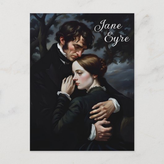 ロマンチックなジェーン・アイレとエドワード・ロチェスター ポストカード (正面)