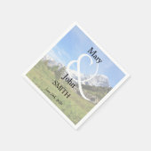 ロマンチックなスイスの山岳地帯の結婚式 スタンダードカクテルナプキン (角)