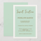 ロマンチックなスイート16の輝き - アクア 招待状 (正面/裏面)