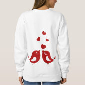 ロマンチックなスイープハート私のバレンタインデーの愛の鳥 スウェットシャツ (裏面)