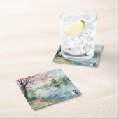 ロマンチックなスウォン湖のブライズシャワー スクエアペーパーコースター (インサイチュ)