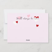 ロマンチックなスクラップブックフォトバレンタイン シーズンカード (裏面)