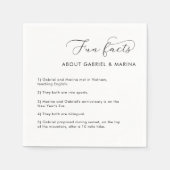 ロマンチックなスクリプトおもしろい事実新婚結婚者 スタンダードカクテルナプキン (正面)