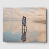 ロマンチックなスクリプトフォト赤面ウォーター結婚カラー ゲストブック (裏面)