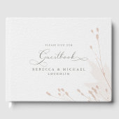 ロマンチックなスクリプトフォト赤面ウォーター結婚カラー ゲストブック (正面)