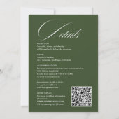 ロマンチックなスクリプト書道&詳細QRcode 結婚's 招待状 (裏面)