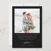 ロマンチックなスクリプト結婚複数写真 サンキューカード (裏面)