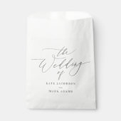 ロマンチックなスクリプト編集可能カラー結婚式の引き出物バッグ フェイバーバッグ (正面)