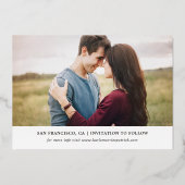 ロマンチックなスクリプト3 Photo Collage日付を保存 箔招待状 (裏面)