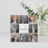 ロマンチックなスクリプト8 – フォトエレガントな結婚式のデザイン サンキューカード (スタンド正面)