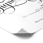 ロマンチックなスクリプト シグネチャードリンク ウェディング バー ポスト ポスター (角)