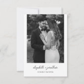 ロマンチックなスクリプ結婚トのミニマルサンキューカード サンキューカード (正面)