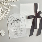 ロマンチックなスクリプ結婚ト アクリル招待状