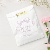 ロマンチックなスケッチ弓薄紫結び目 フェイバーバッグ (封をした状態)