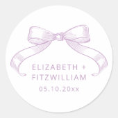 ロマンチックなスケッチ弓 | ライラック ラウンドシール (正面)