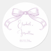 ロマンチックなスケッチ弓 | ライラック ラウンドシール (正面)