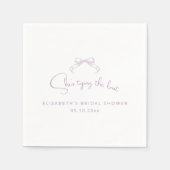 ロマンチックなスケッチ弓 | 薄紫の結び目 スタンダードカクテルナプキン (正面)