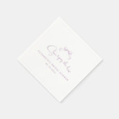 ロマンチックなスケッチ弓 | 薄紫の結び目 スタンダードカクテルナプキン (角)